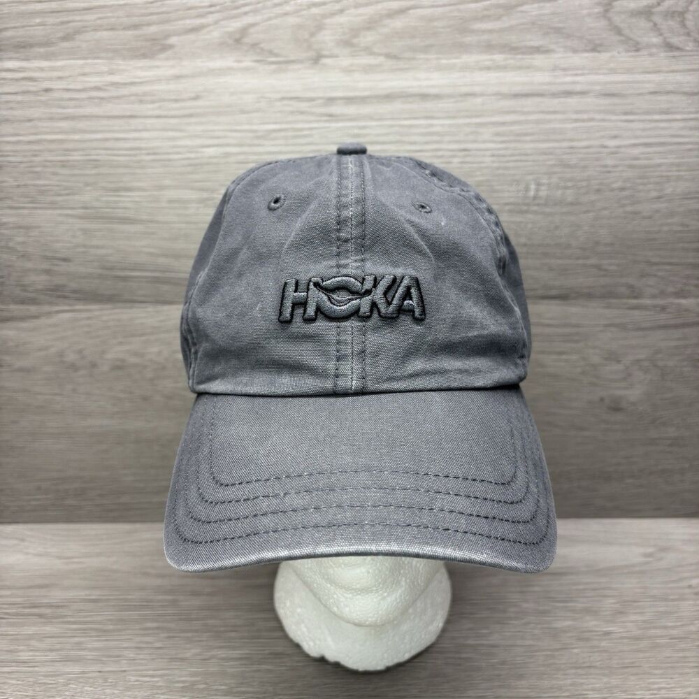Hoka One One Hat Cap Strapback Gray Embroidered Dad Adjustable Running Summer
